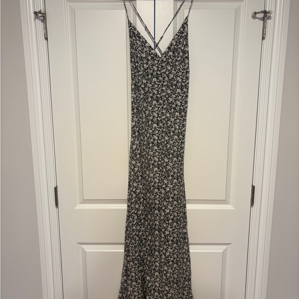 Lulus Floral Green and White Maxi Dress
